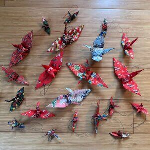 21 Handcrafted Origami Paper Cranes